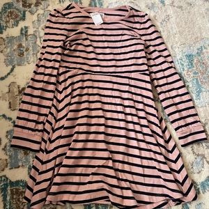 NWT gap kids pink and navy striped dress